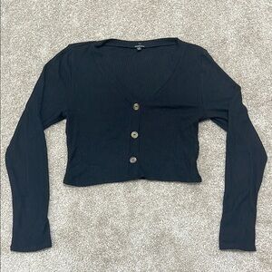 Black Button-Up Women's Top